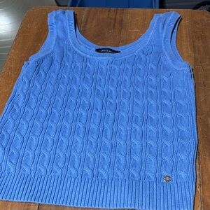 Tommy Hilfiger Light Blue Knit Sweater Tank Top Sz L